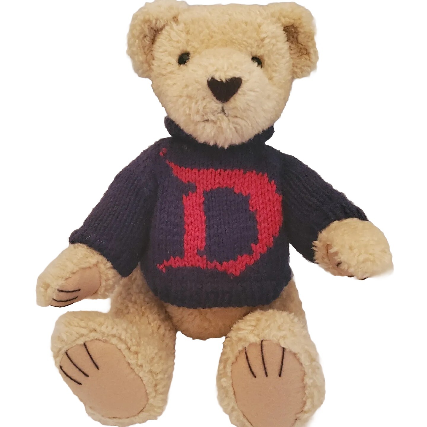 Disney Teddy Bear Big D Sweater Knit Jointed Stuffed Animal Plush Toy Kids Pooh 