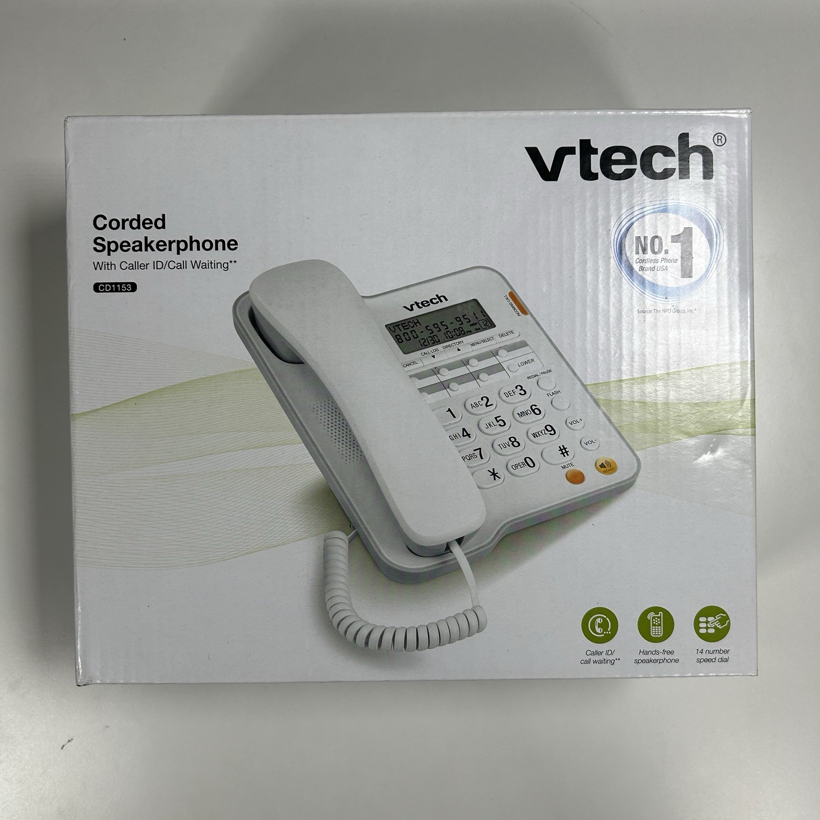 VTech Landline Phone Corded Home Office Desk Wall Telephone Large Display NWB