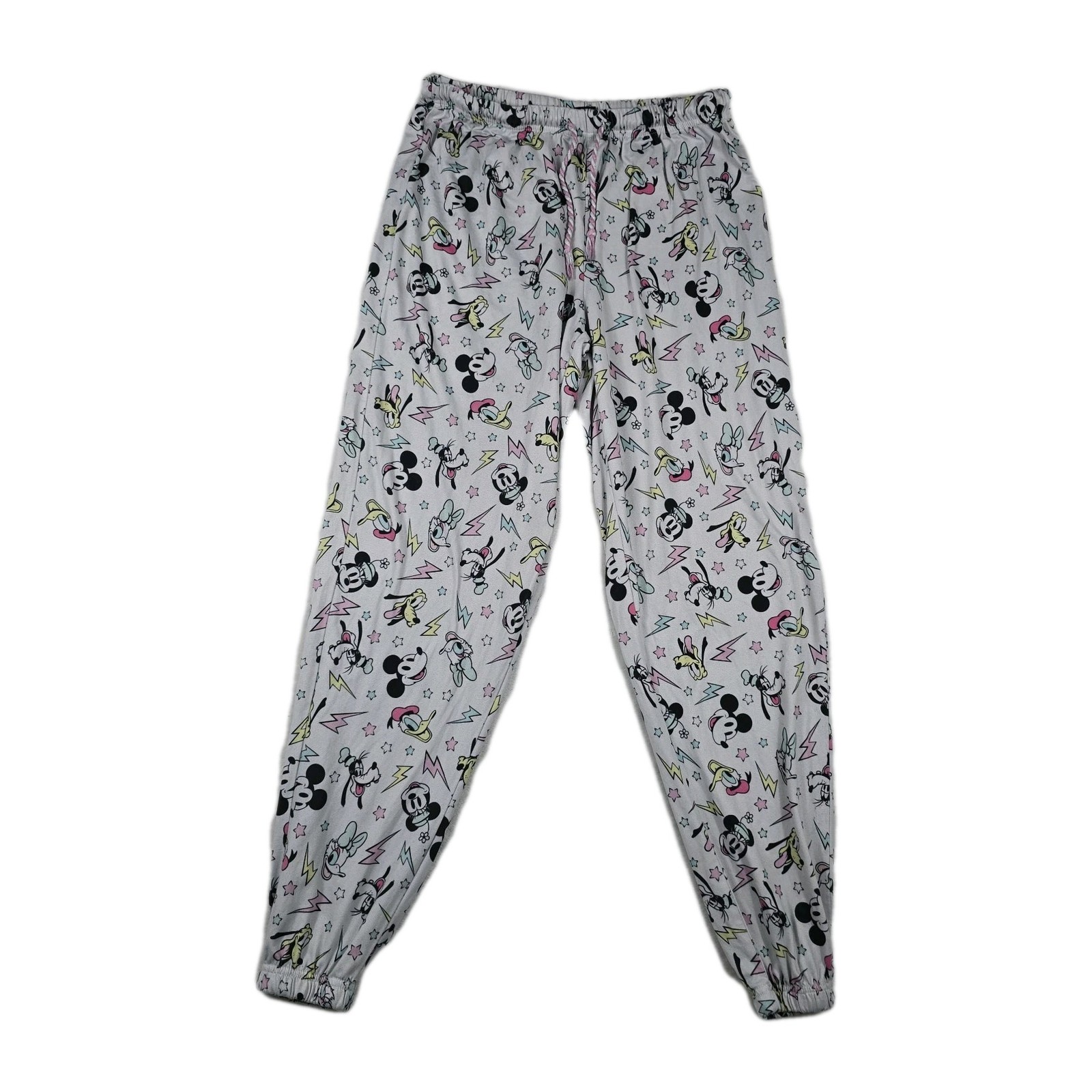 Disney Girls Size Small (4/6) Mickey Minnie Goofy Pluto Pajama Pants Drawstring