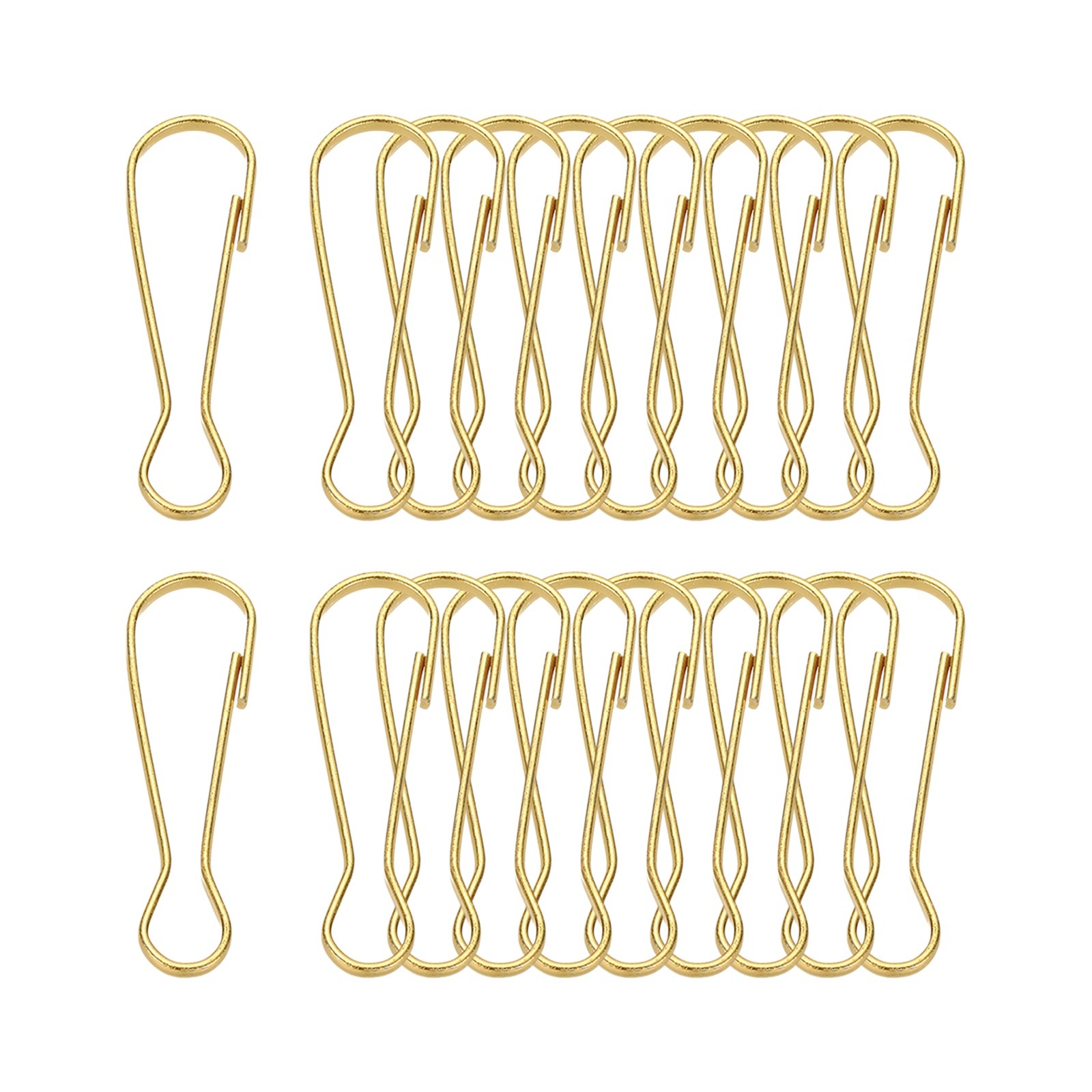 Lanyard Hooks, 20 Pieces 50x15.7x3.4mm 304 Stainless Steel Hooks, Gold