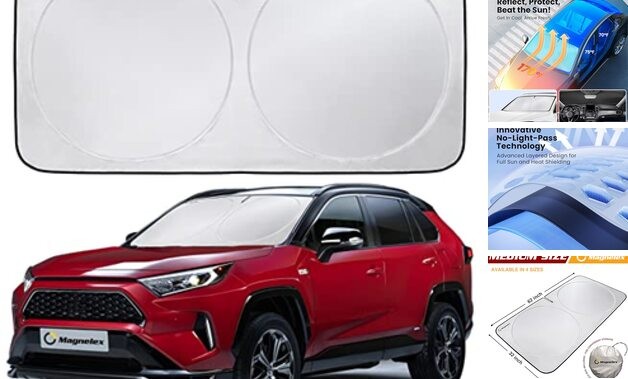  Car Windshield Sunshade - Advanced Light-Blocking Medium (62" x 32")