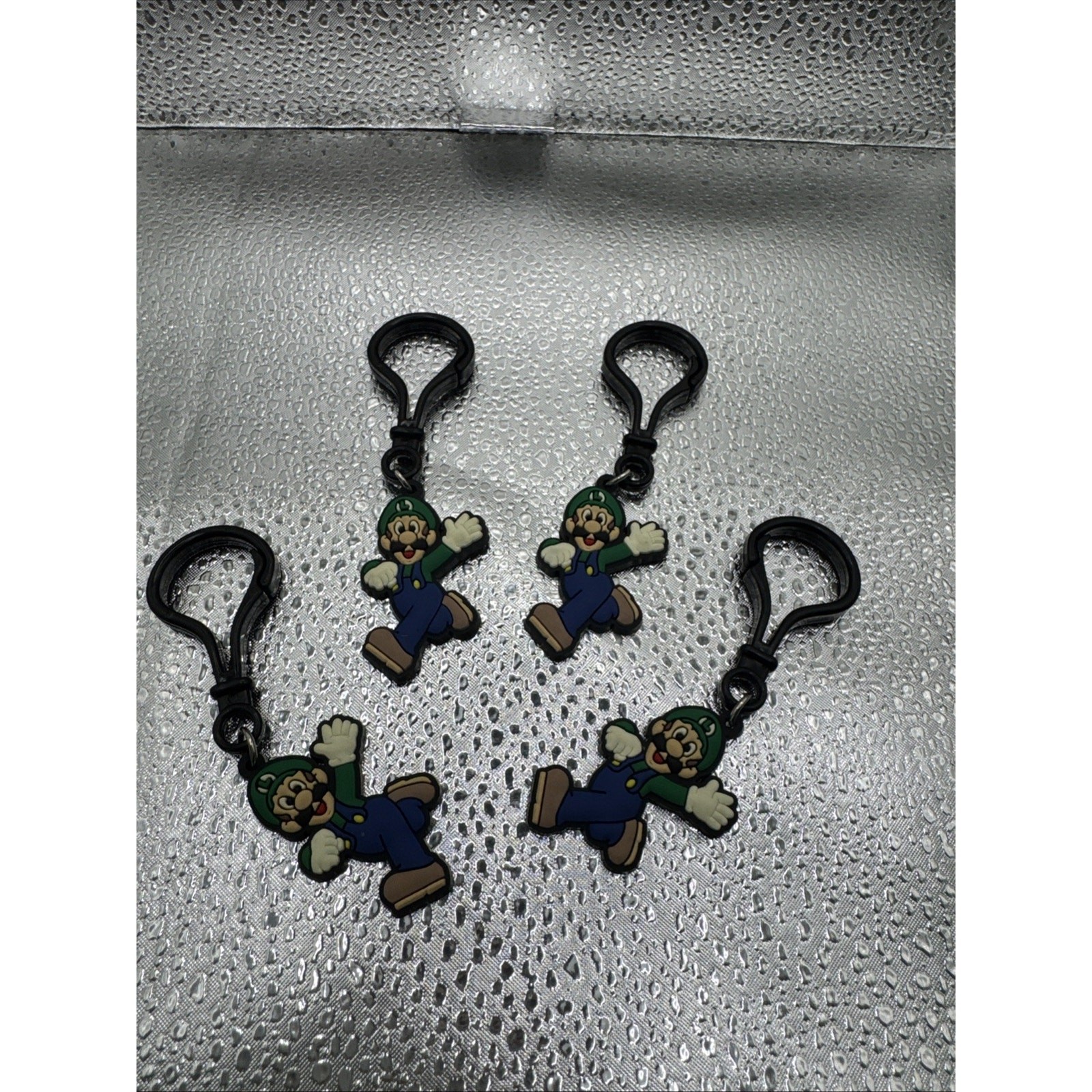 Set Of 4 Luigi Keychains Keyrings Nintendo Video Game Super Mario Bros Games