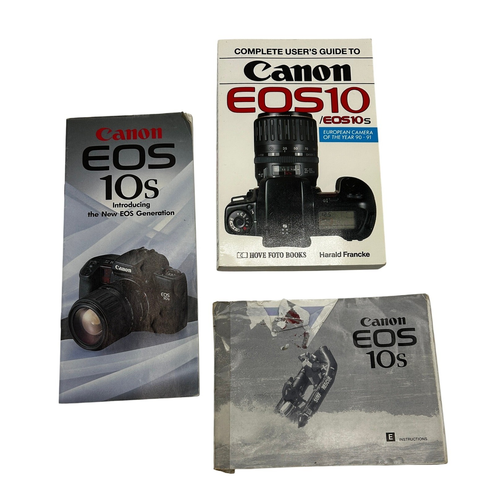 Canon EOS 10S Camera Instruction Manual Guides x3 User Book Complete RARE FIND