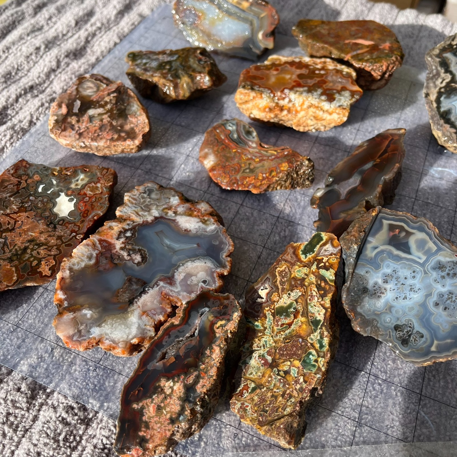 Turkish Agate Lot, Cut Rough, 5+ lbs! 13 Pieces – Lapidary, Tumbling – USA 12-8