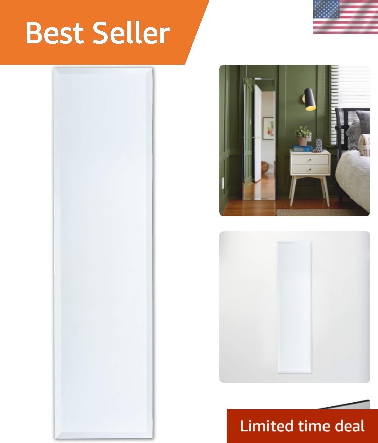 Better Bevel 16" x 60" Frameless Full-Length Rectangle Mirror | 1" Beveled Ed...