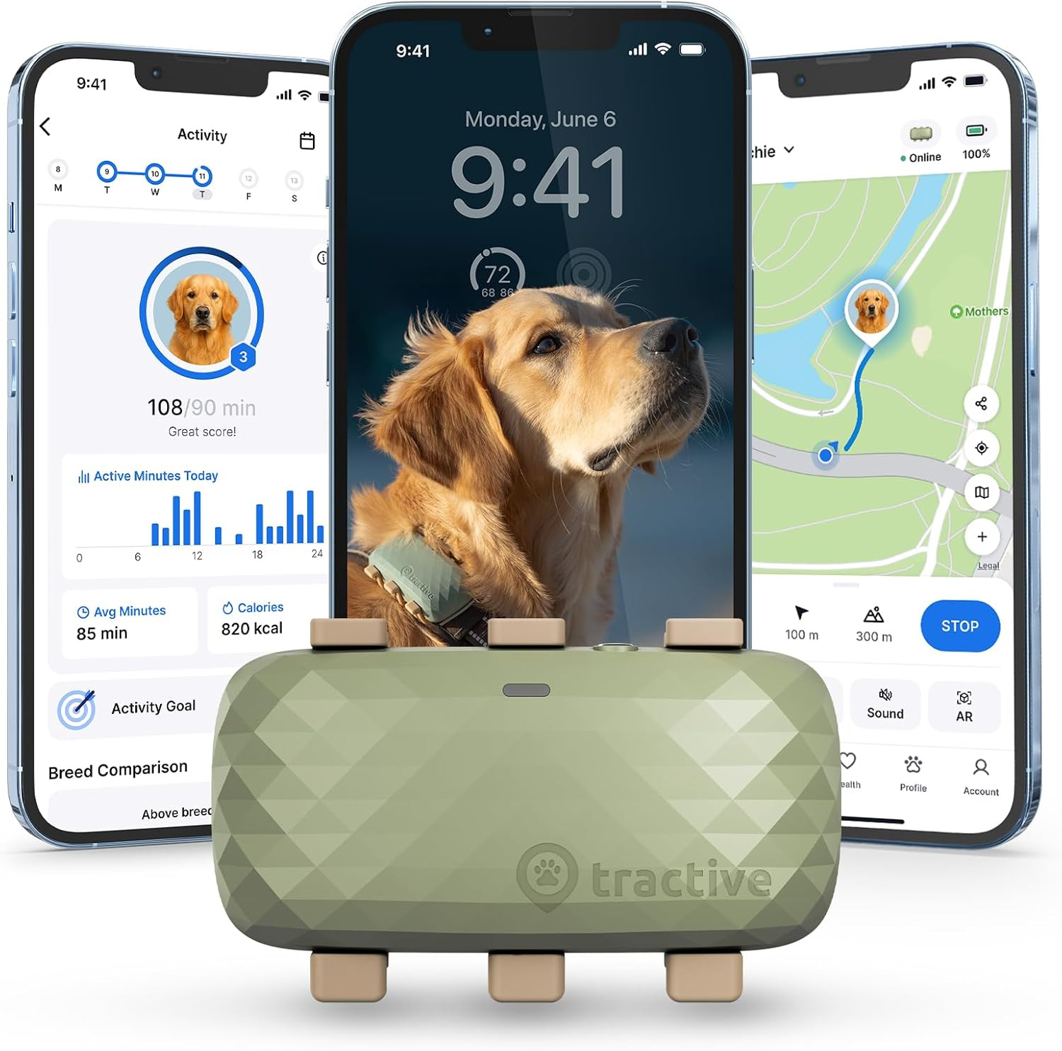 XL Smart Dog GPS Tracker | Live Pet Tracker with Virtual Fence | Vital Signs Mon