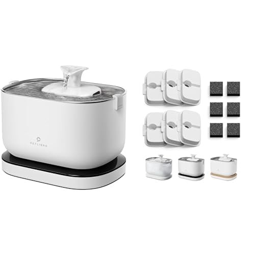 PETLIBRO Cordless Cat Water Fountain Battery Operated 2.5L 6 Filters Stainless S