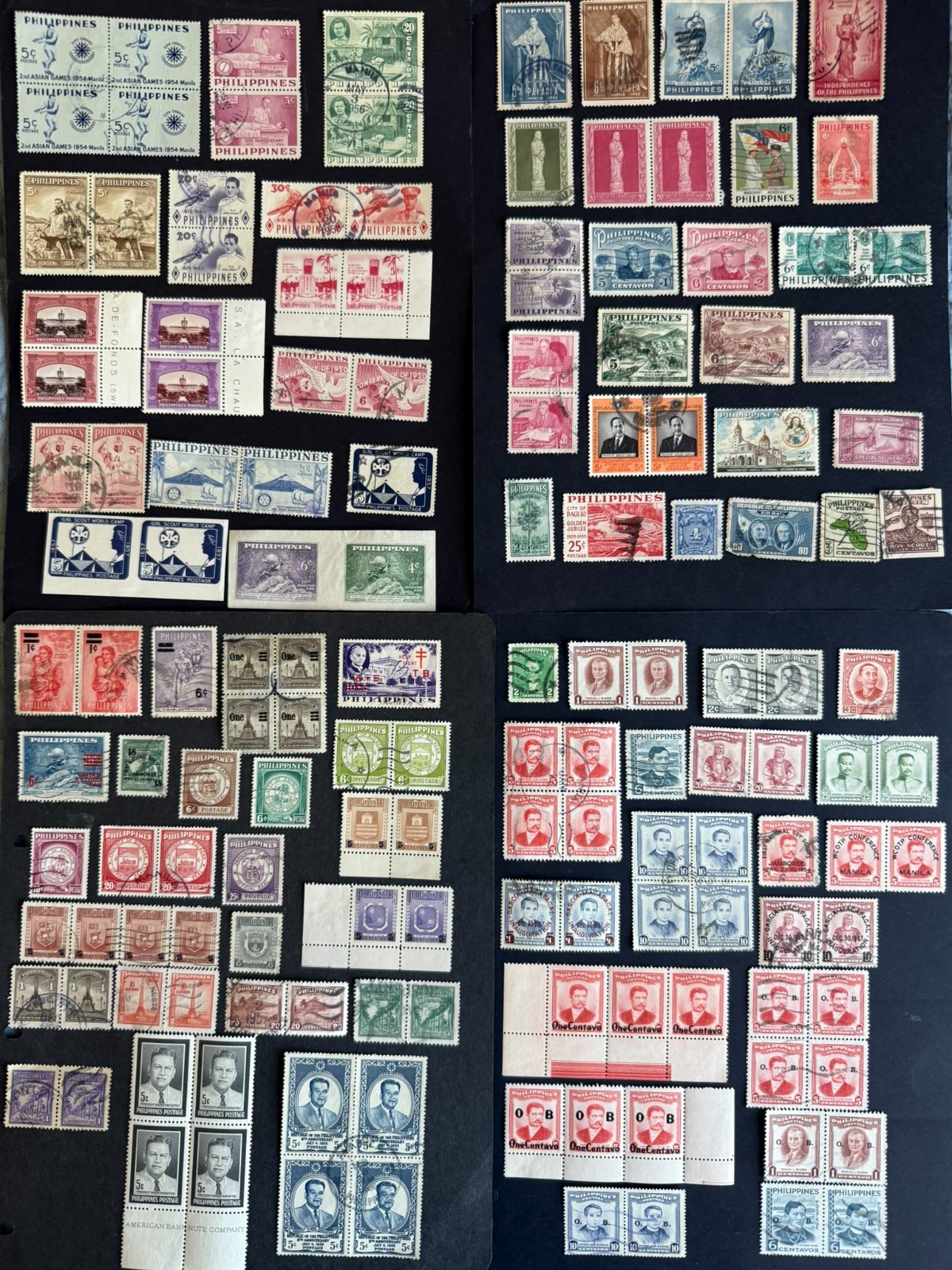 1940s-1950s Phillipines Stamps Lot Bundle (149 Stamps) 4 Scans Mint Used Asia