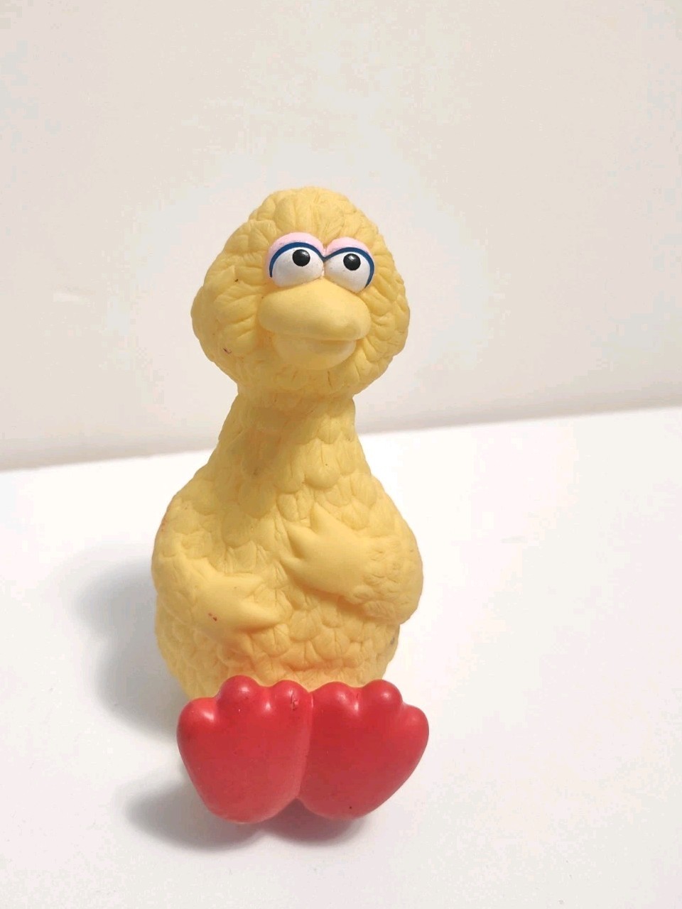 Vintage Sesame Street Muppets Big Bird Playskool Baby Rubber Squeaky Toy Ty37