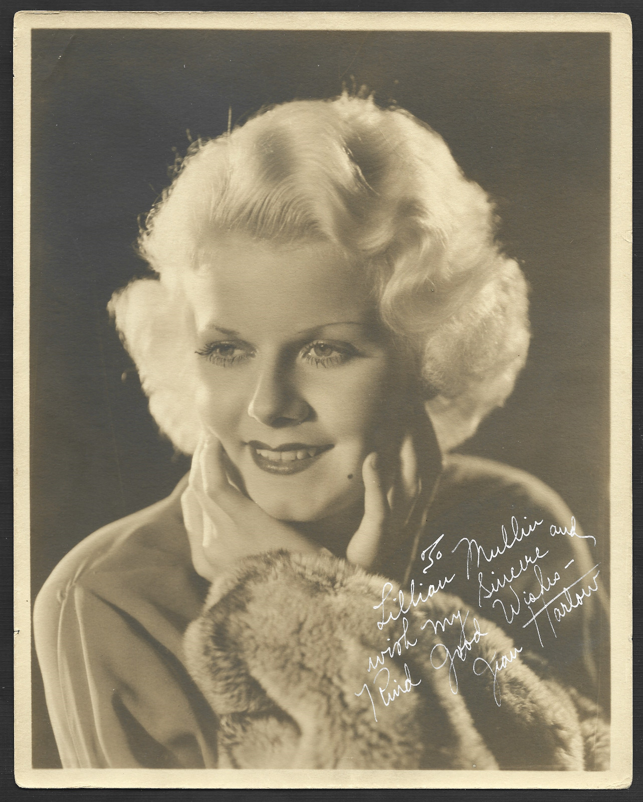 Jean Harlow 8" x 10" 1930's signed photo, Reprint.
