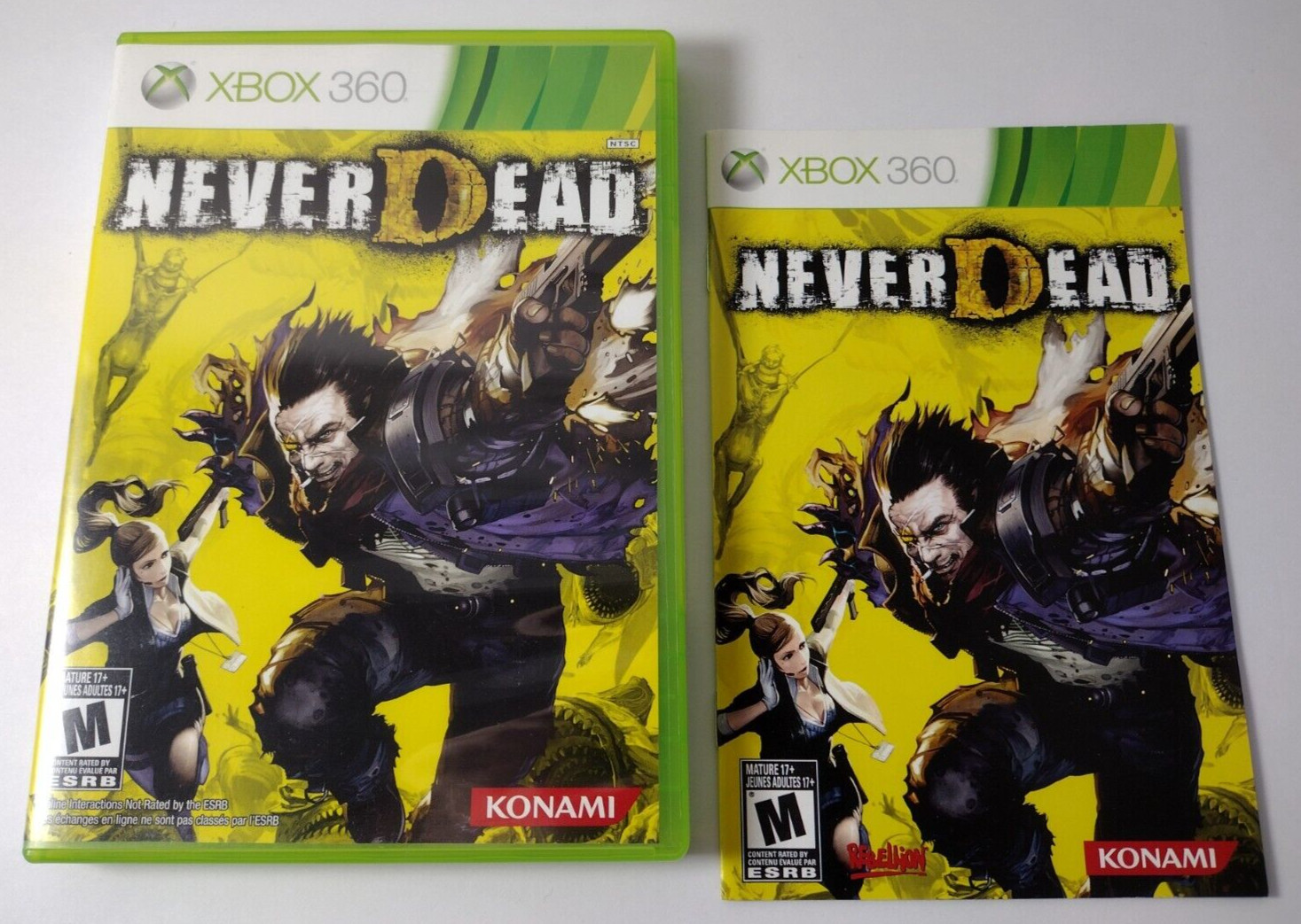 NeverDead XBOX 360 Hack & Slash Shooter Video Game CASE & MANUAL ONLY No Game!
