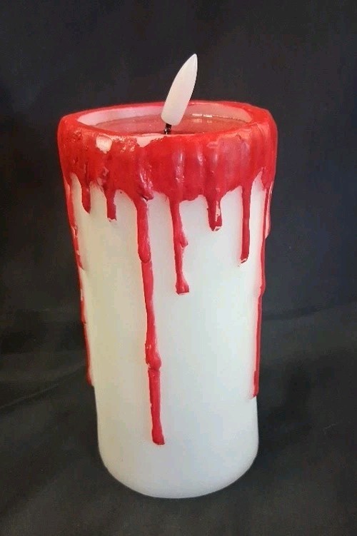 Blood drip candle light up scary Halloween prop decor Battery Operated Works