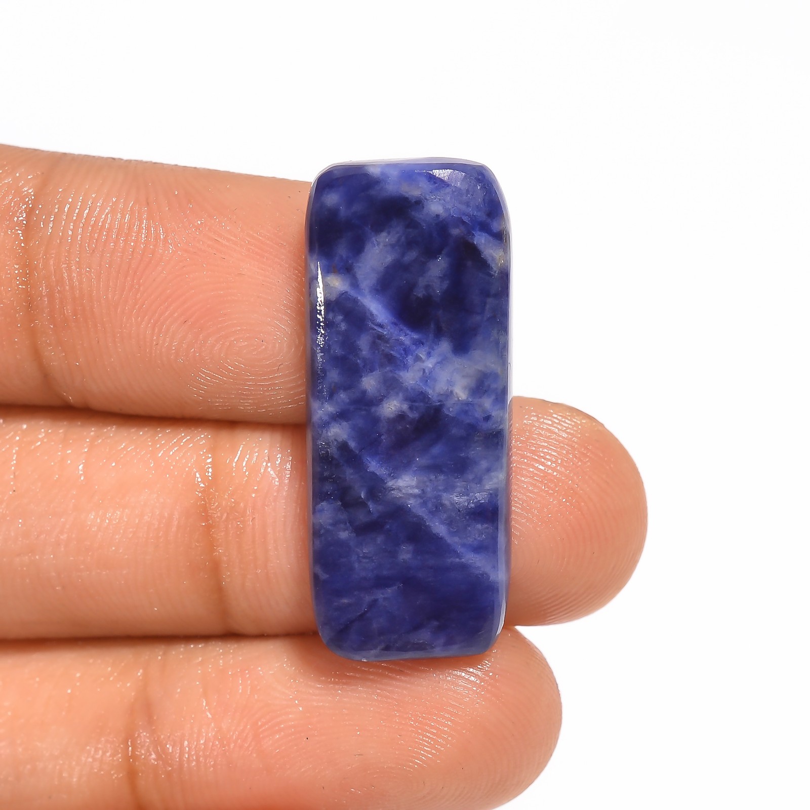 Natural Sodalite Radiant Shape Cabochon Loose Gemstone 14.5 Ct 29X12X4 mm A-1603