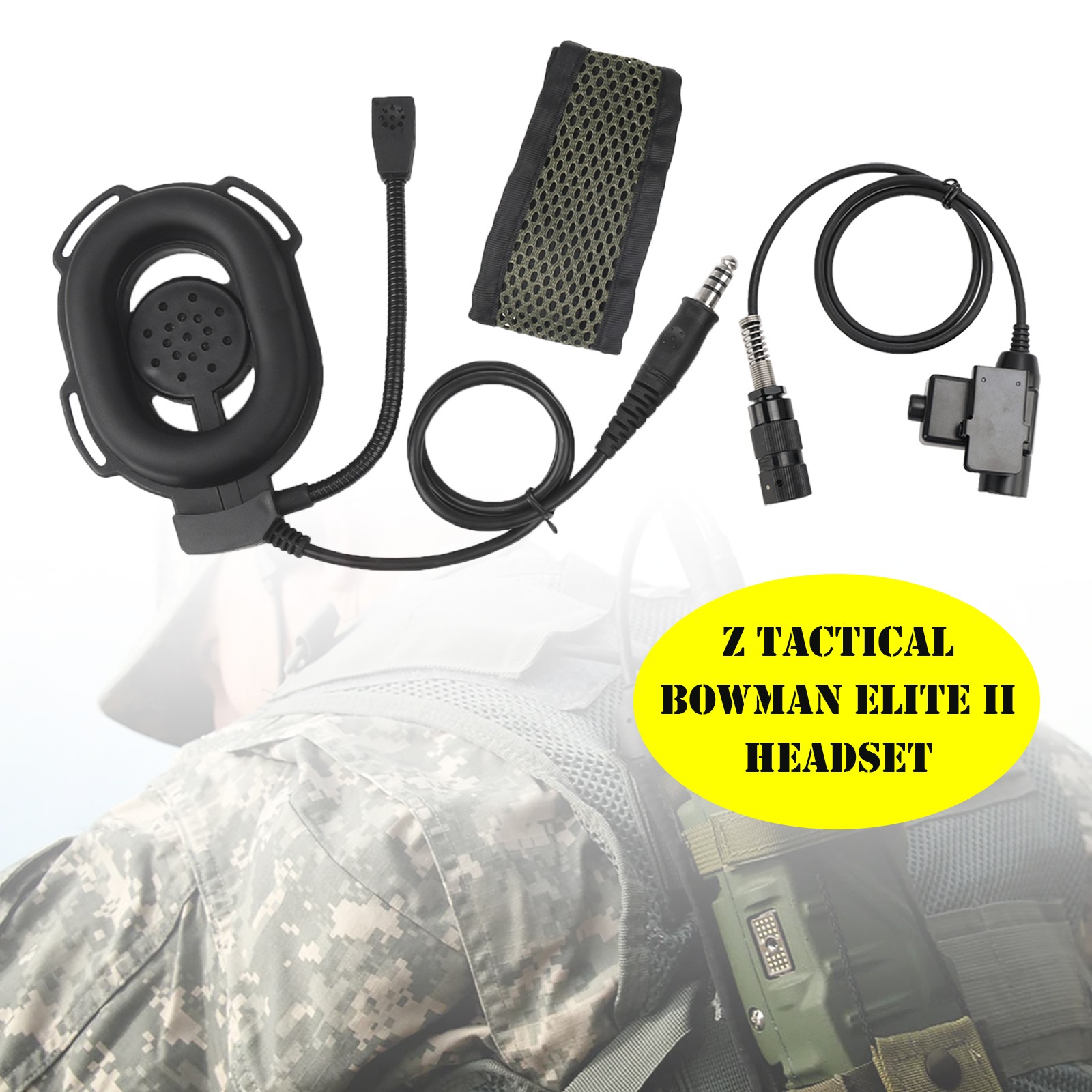 Z Tactical HD-01 Bowman Elite II Headset For AN/PRC-152 AN/PRC-148 U329 Radio