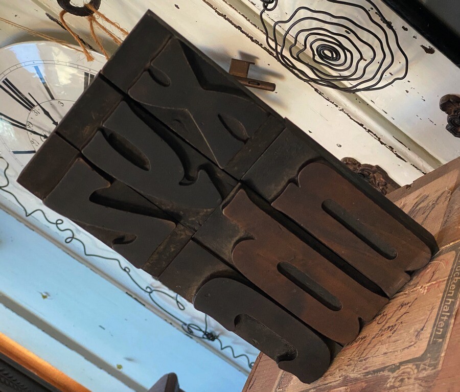 ABCXYZ wood type wooden printing blocks letterpress typography old vintage print