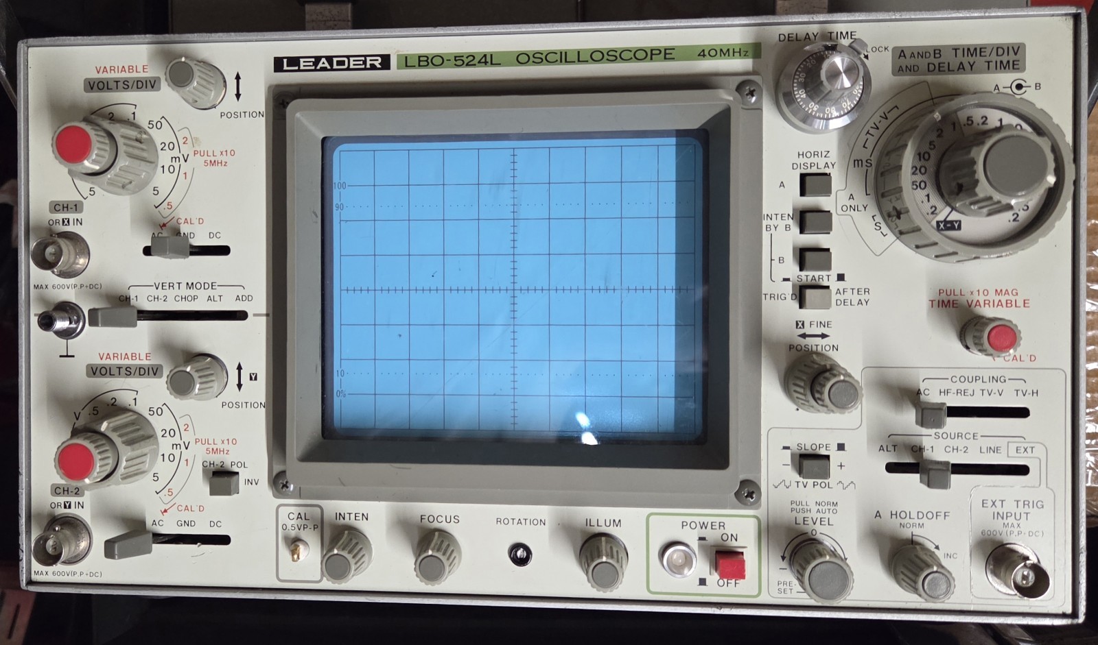 Leader LBO-524L Analog Oscilloscope 40MHz 2 Channels MPN LBO-524L