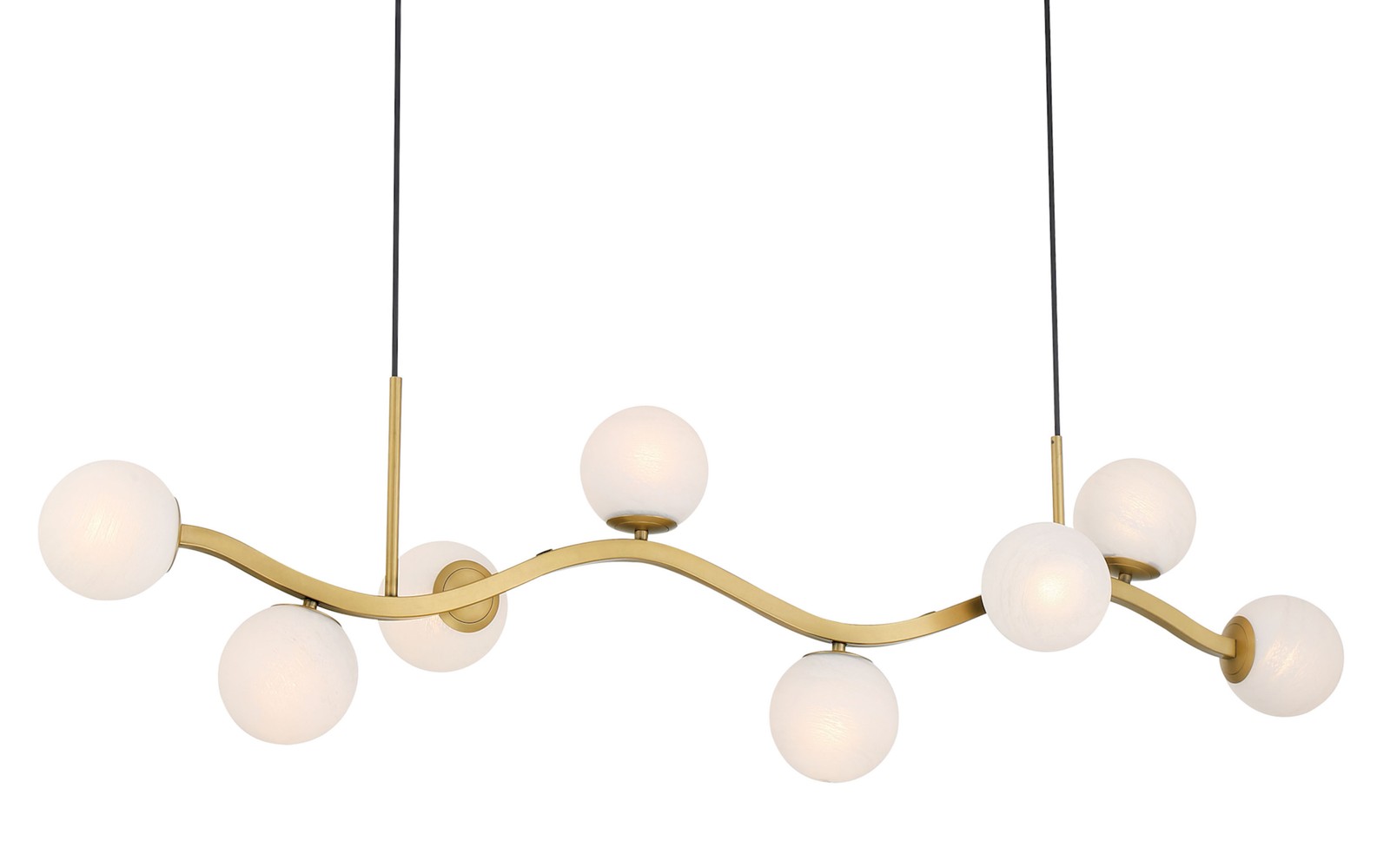 Minka Lavery 3747 Curven 8 Light 54"L Abstract Linear Chandelier - Brass
