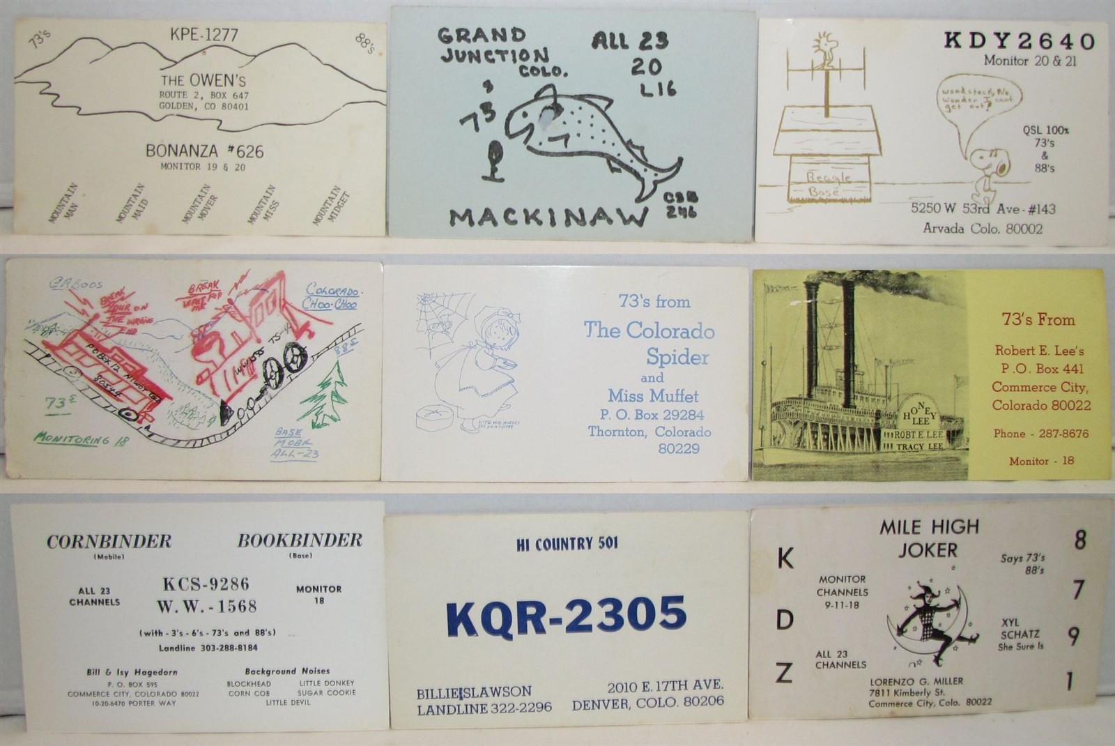 120 Colorado Ham Radio QSL Cards