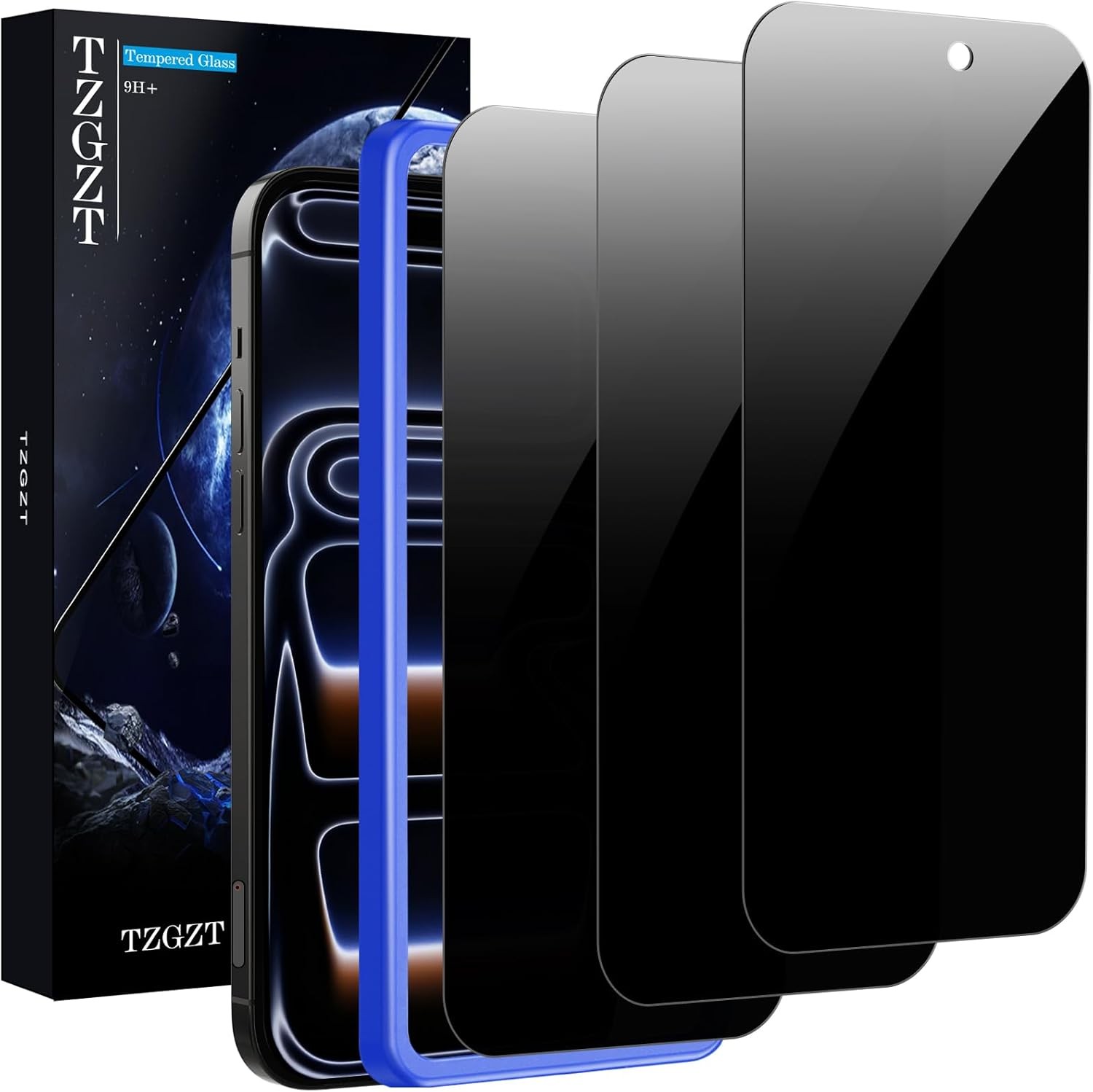 3 Pack iPhone 17 Pro Max Privacy Screen Protector Tempered Glass & Bubble Free