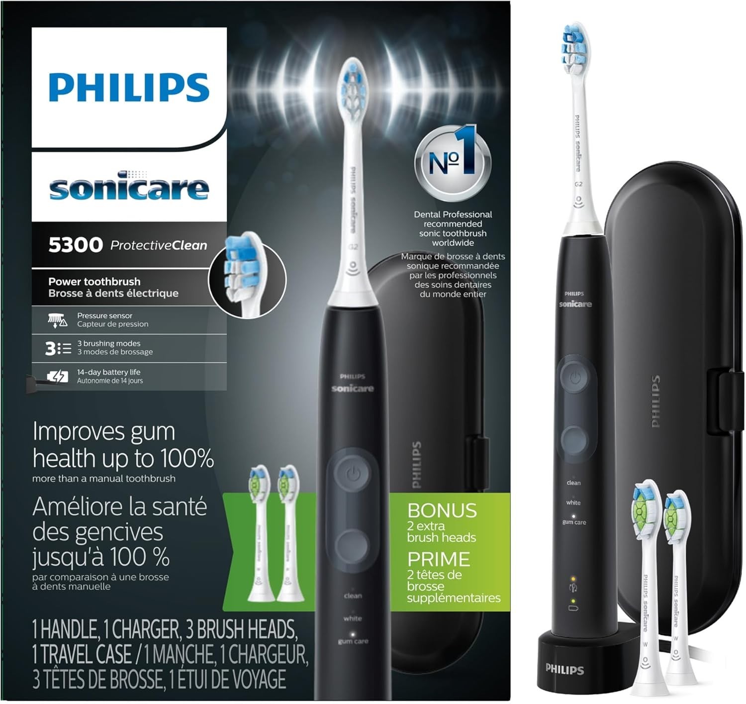 Philips Sonicare ProtectiveClean 5300 Rechargeable Electric Toothbrush -...