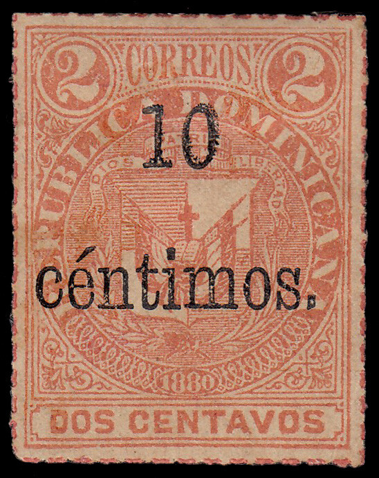 Dominican Republic 44 1883 Stamps From 1880 With Overprint MH