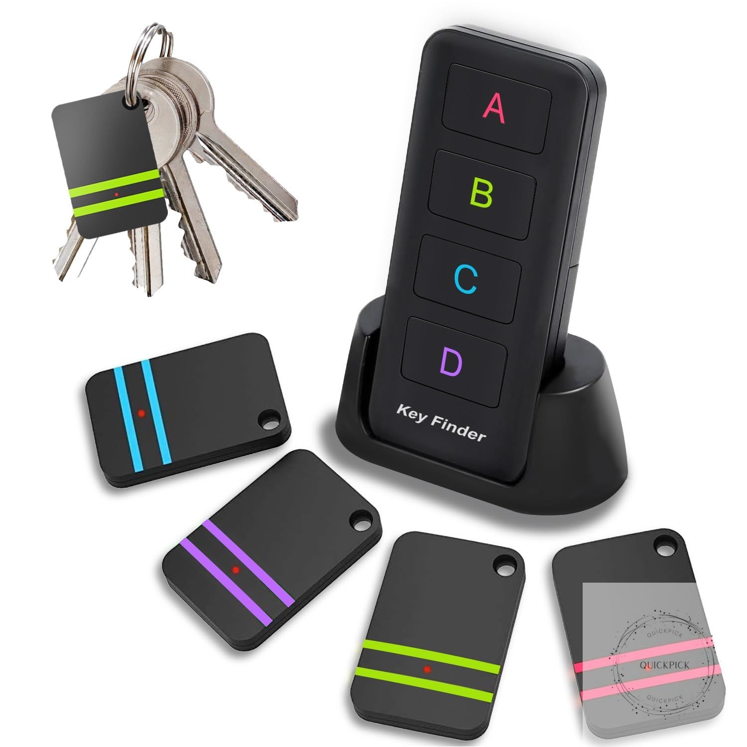 Remote Control Finder, Pack of 4 Find My Keys Device Stick on Remote Finder Beep