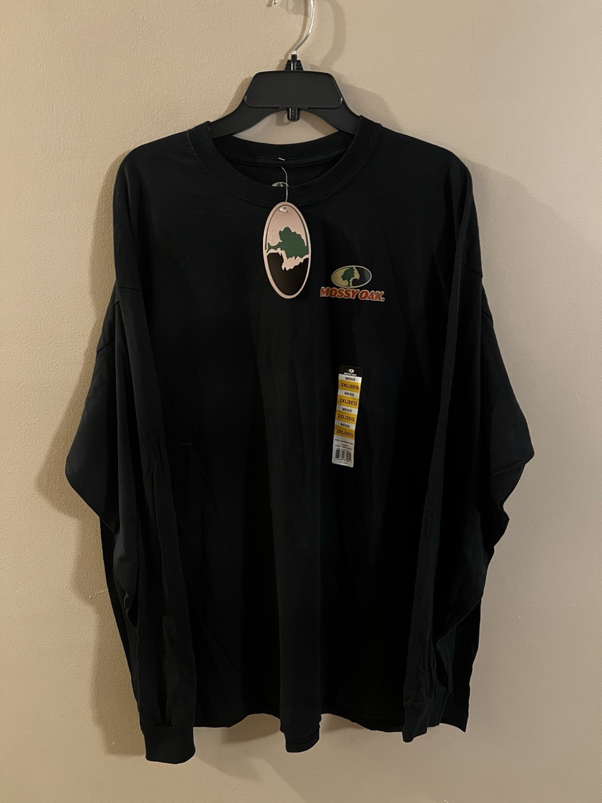 Mossy Oak Men's Black Long Sleeve T-Shirt 2XL Regular Fit Casual Shirt