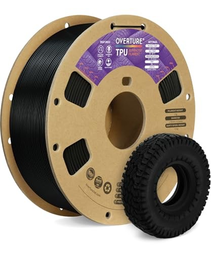  TPU Filament 1.75mm Flexible Roll, 95A Soft 3D Printer Filament, 1kg Tpu Black