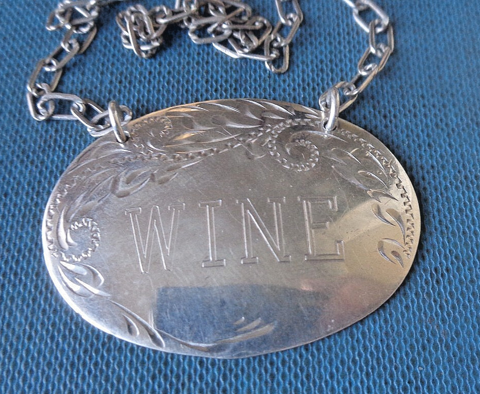 Vin Décanteur Étiquette Argent Sterling Hm 1979 Birmingham Apex Jewellery Vin