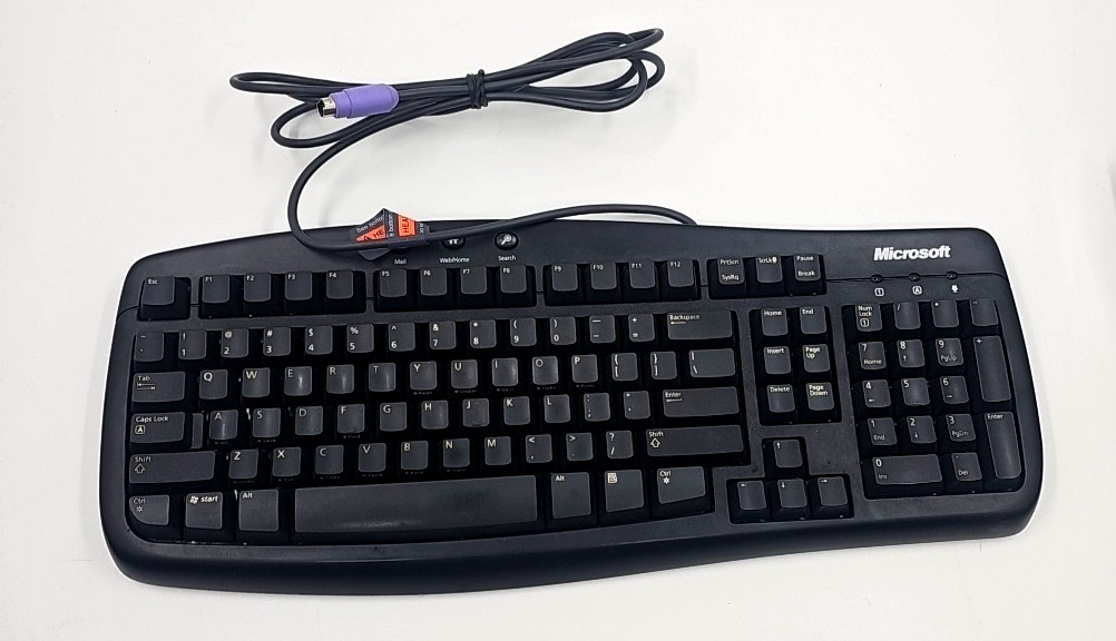 Microsoft Basic 1.0A PS2 Wired Computer Keyboard - Black