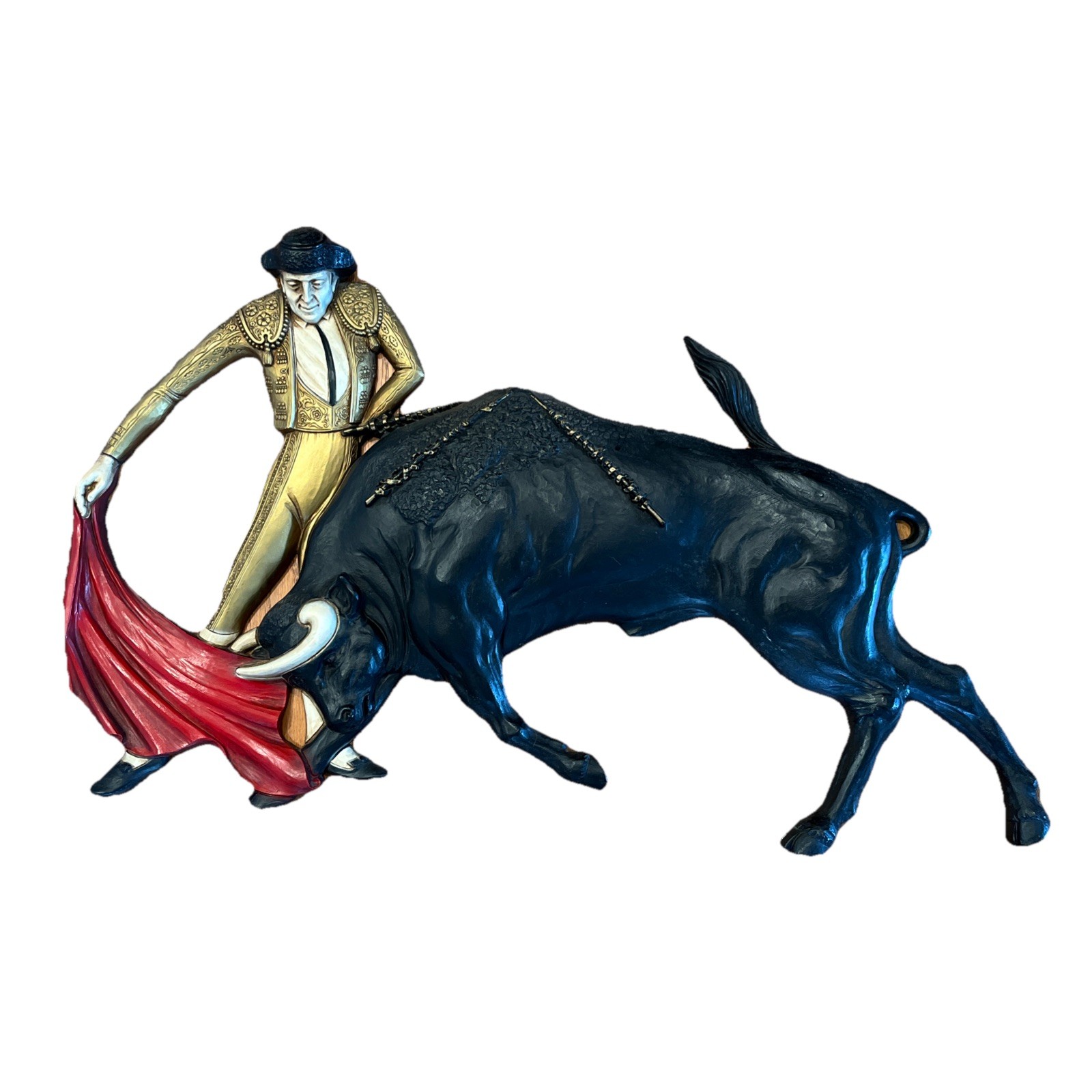 Vintage Matador Bull Fighting Wall Hanging Plaque Dart Made USA