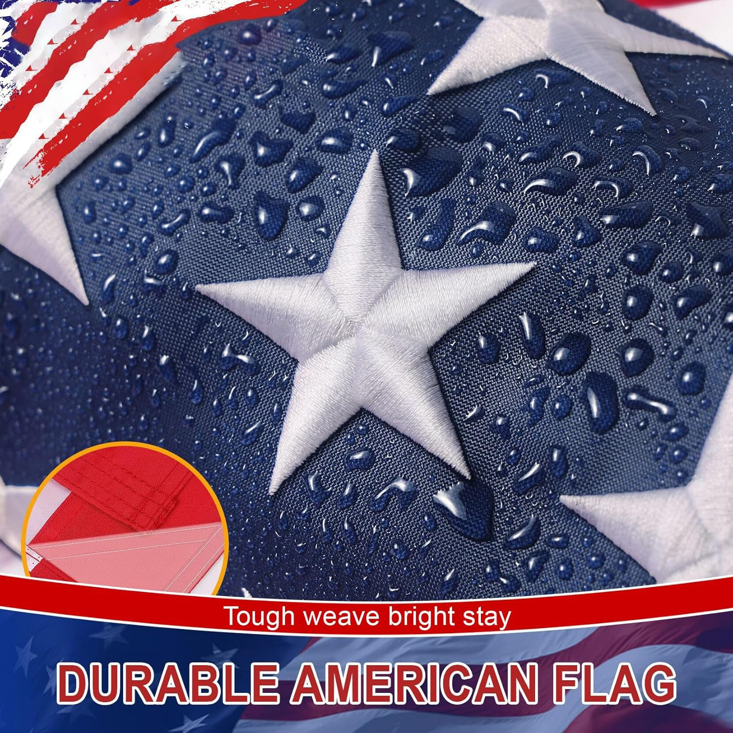 3X5 American Flag Outdoor Heavy Duty - Extra Thick Spun Polyester US Flag, Luxur