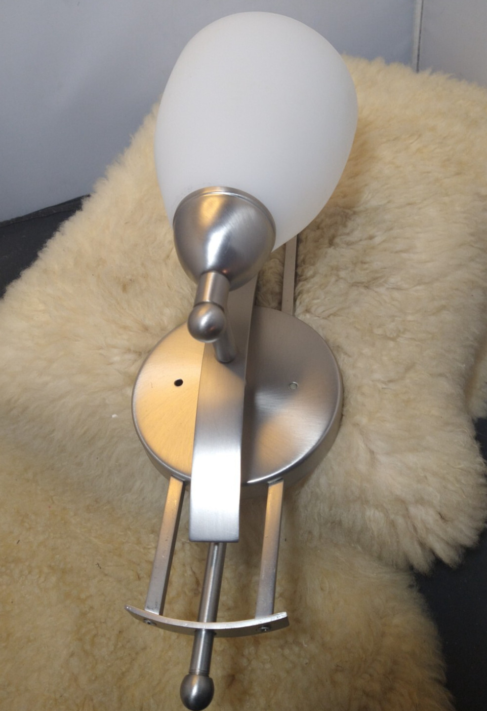 FORTE LIGHTING INTERIOR WALL SCONCE 17" TALL BRUSHED NICKEL FINISH FROSTED GLOBE