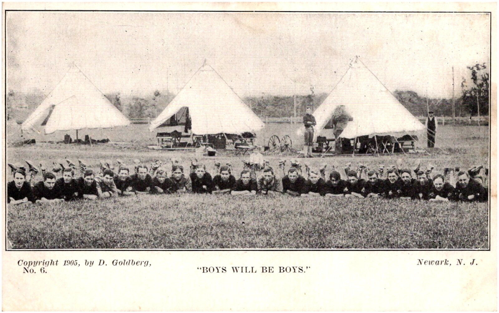 Boys Will Be Boys Newark NJ U.S. Army & National Guard Series 1905 Postcard UDB