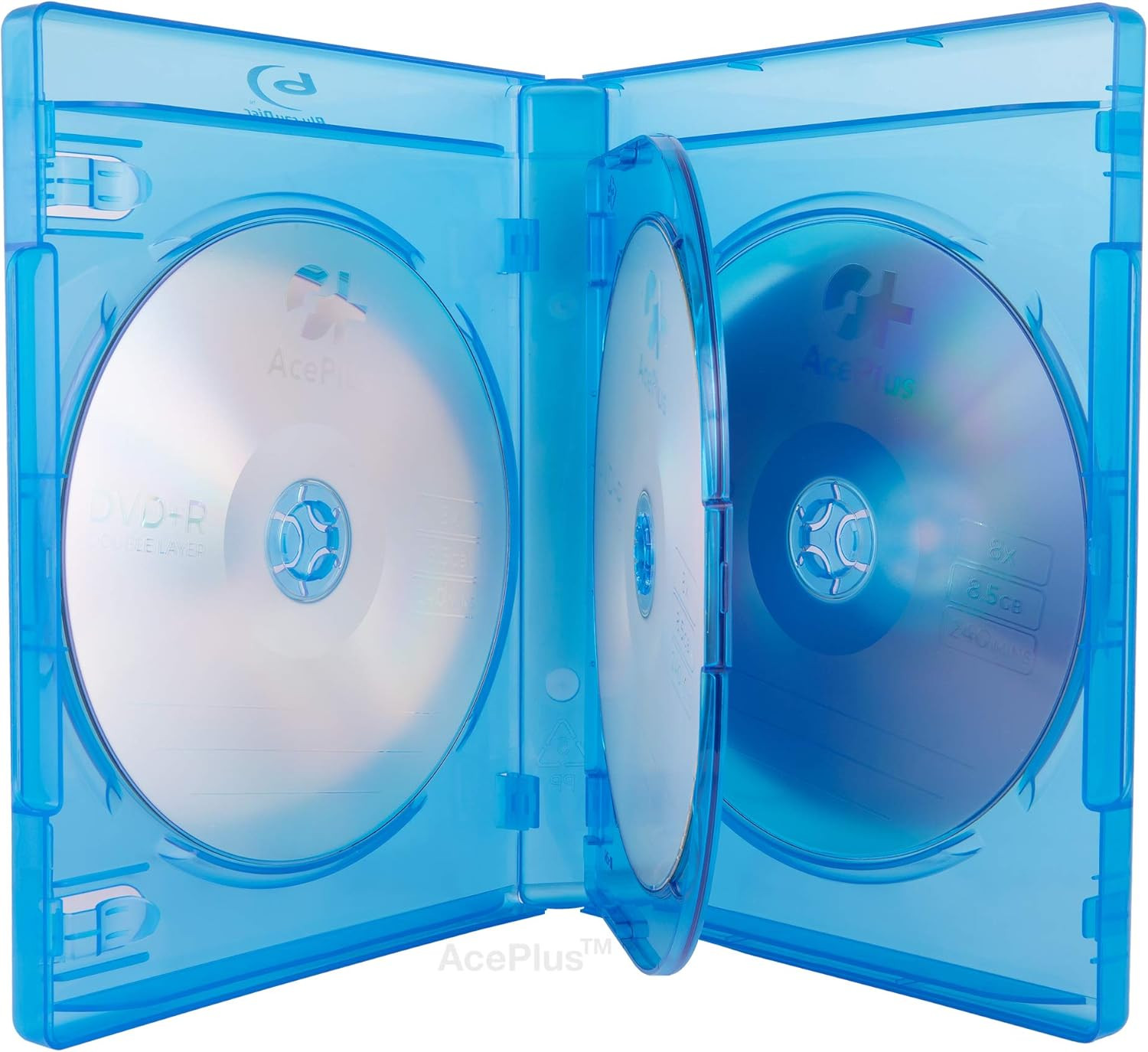 Blu-Ray Replacement Case Triple 3-Disc Capacity in 22Mm Extra Thickness with Lo