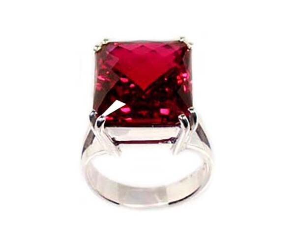 Vintage 18ct Red Topaz + Sterling Ring: Ancient Christian Hebrew Biblical Gem