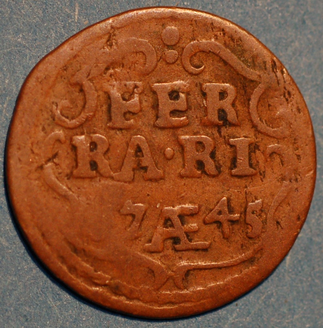 Italian States 1 Quattrino 1745 Benedict XIV Ferrari KM# 135