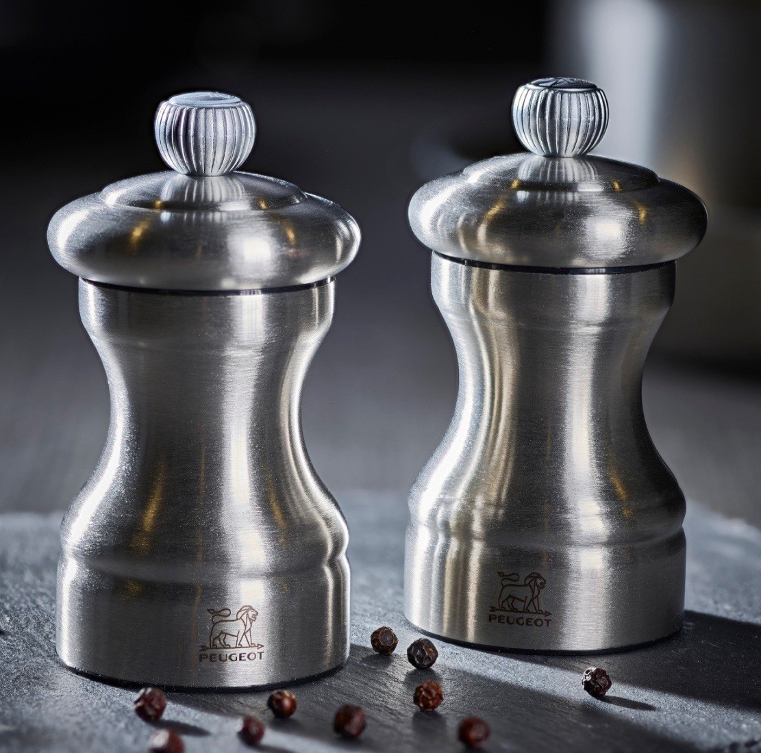 Bistro Chef Peugeot Salt and Pepper Mill Grinder Set Stainless Steel