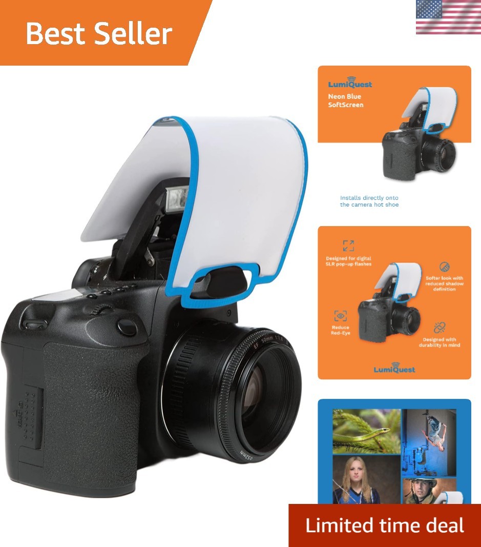 Lightweight Soft Screen Flash Diffuser - Essential SLR Accessory in Neon Blue