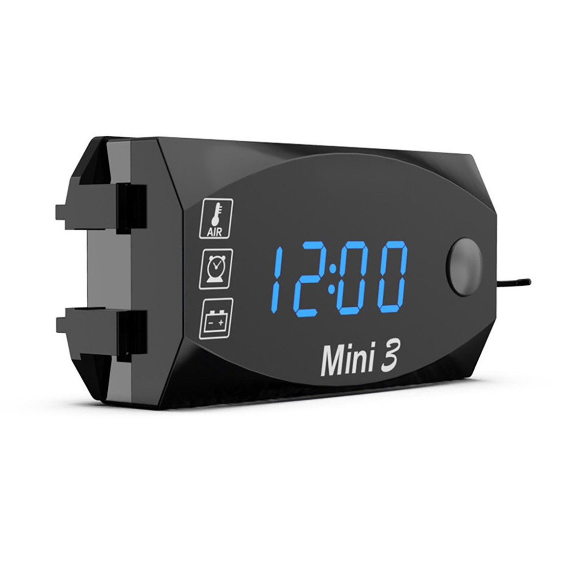 3-in-1 Waterproof Motorcycle Digital LED Thermometer Clock Voltage Voltmeter