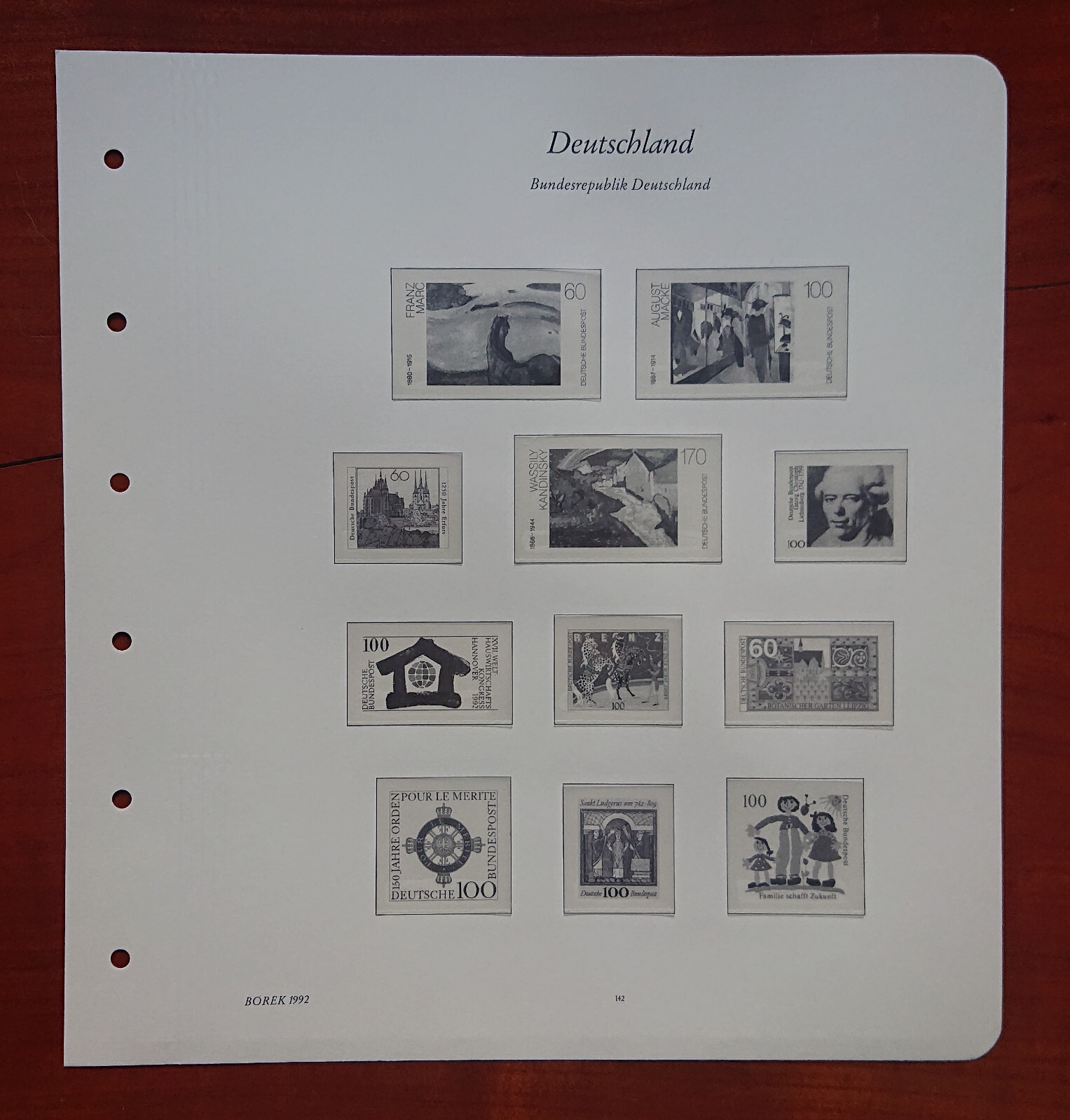 Vordruckblatt Federal Republic Germany Borek 1992 S.S.142 Art Pour le Mérite