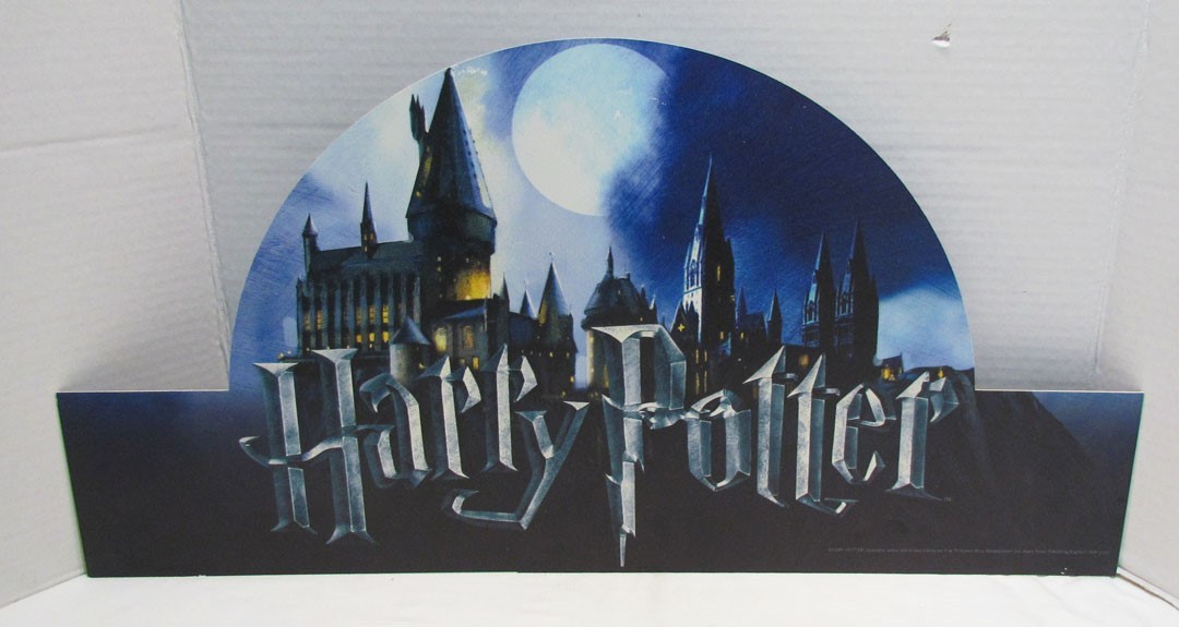 HARRY POTTER DOUBLE SIDED BOOK STORE ADVERTISING DISPLAY SIGN HOGWARTS CASTLE