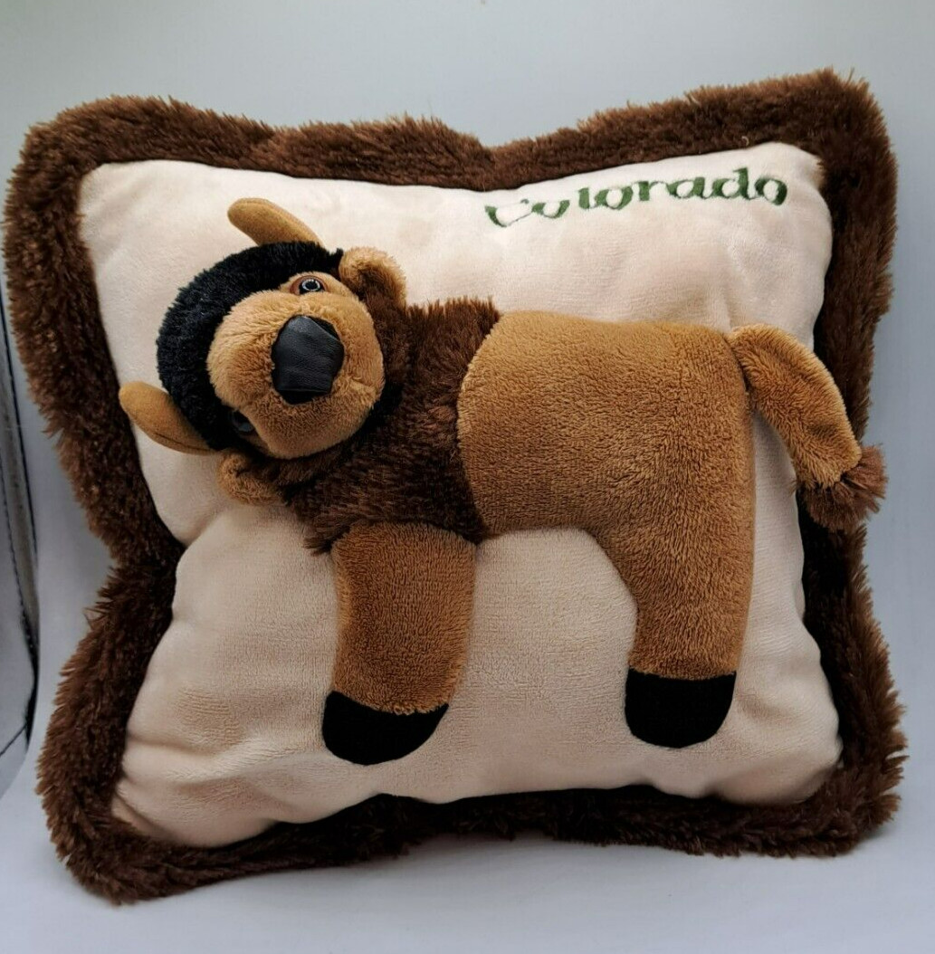 Jaag 3D Plush Throw Pillow - Lodge Soft 12" Baby Buffalo Bison Cute Animal