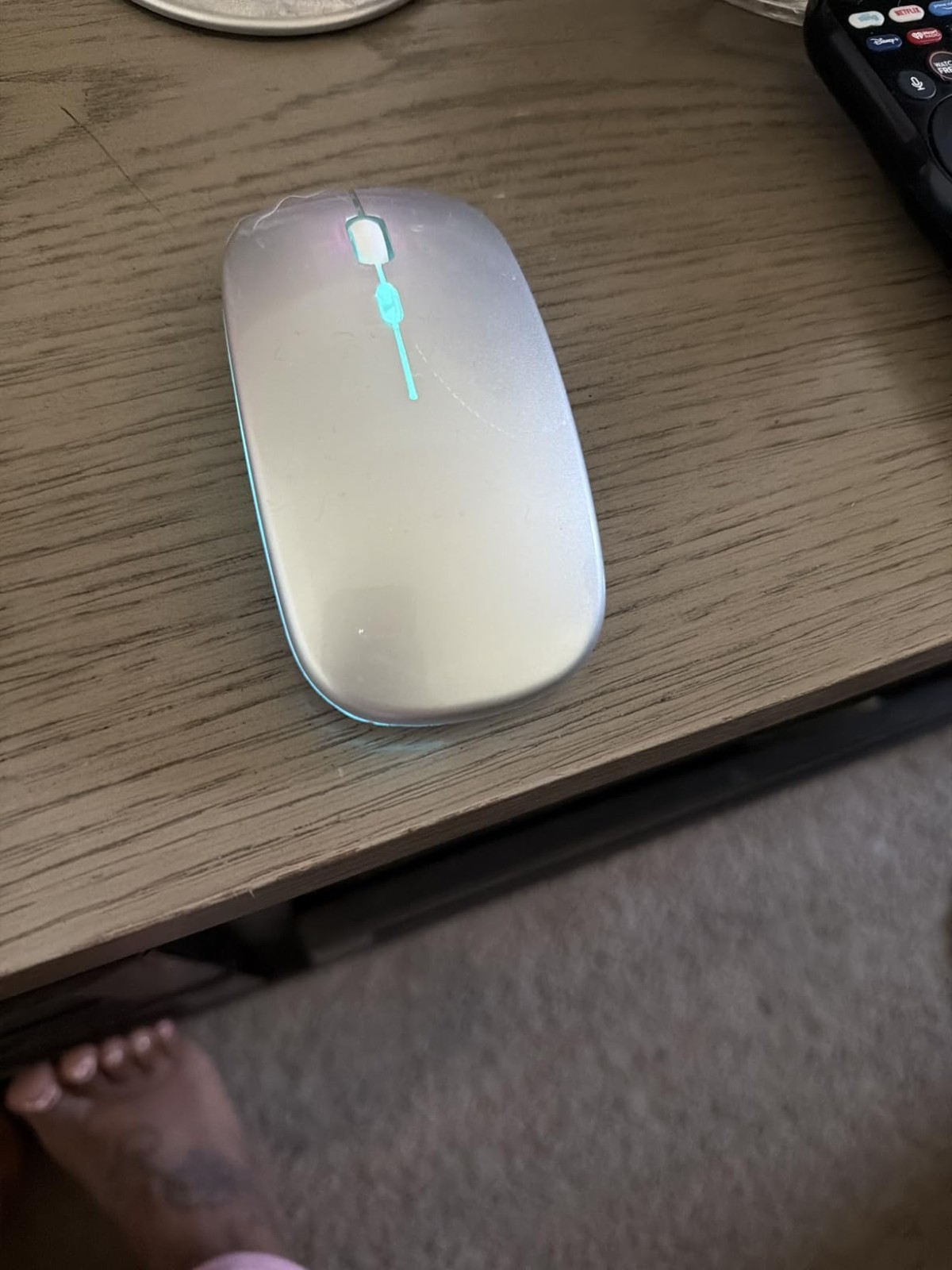 Rechargeable Wireless Bluetooth Mouse for MacBook Laptop PC Dual Mode Silver