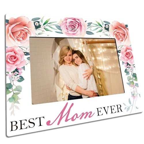 4 X 6 Mom Photo Frame - Best Mom Ever - Watercolor Floral Picture Frame With A 