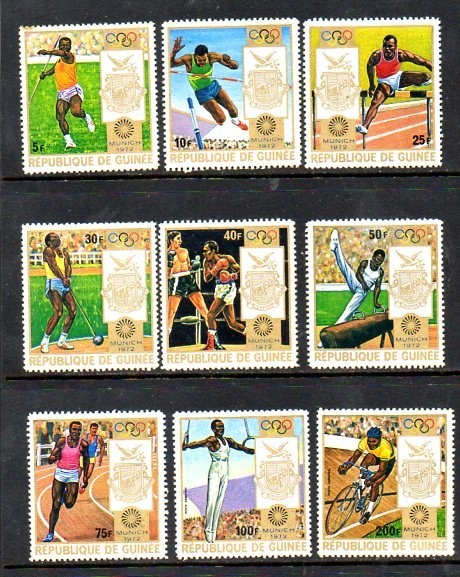 Guinea Stamps - Scott #'s 618-24, C124-5 - Mint Never Hinged