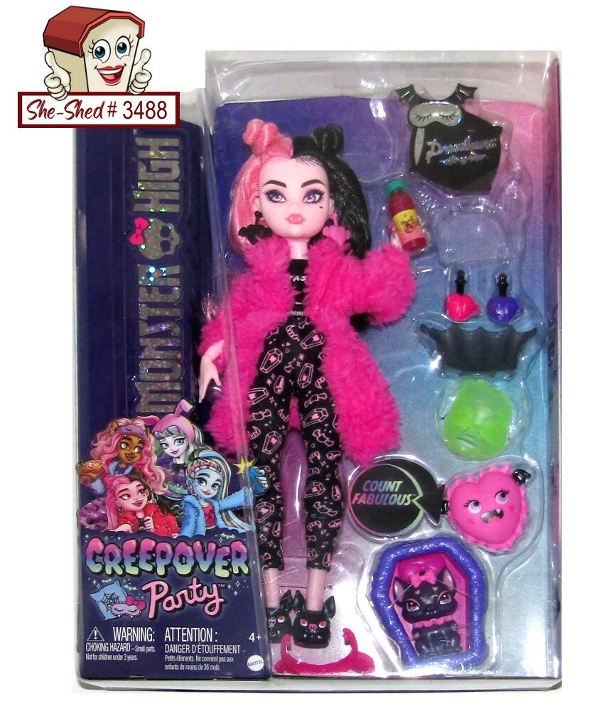 Monster High Creepover Party Draculaura Doll and Count Fabulous HKY66 Mattel
