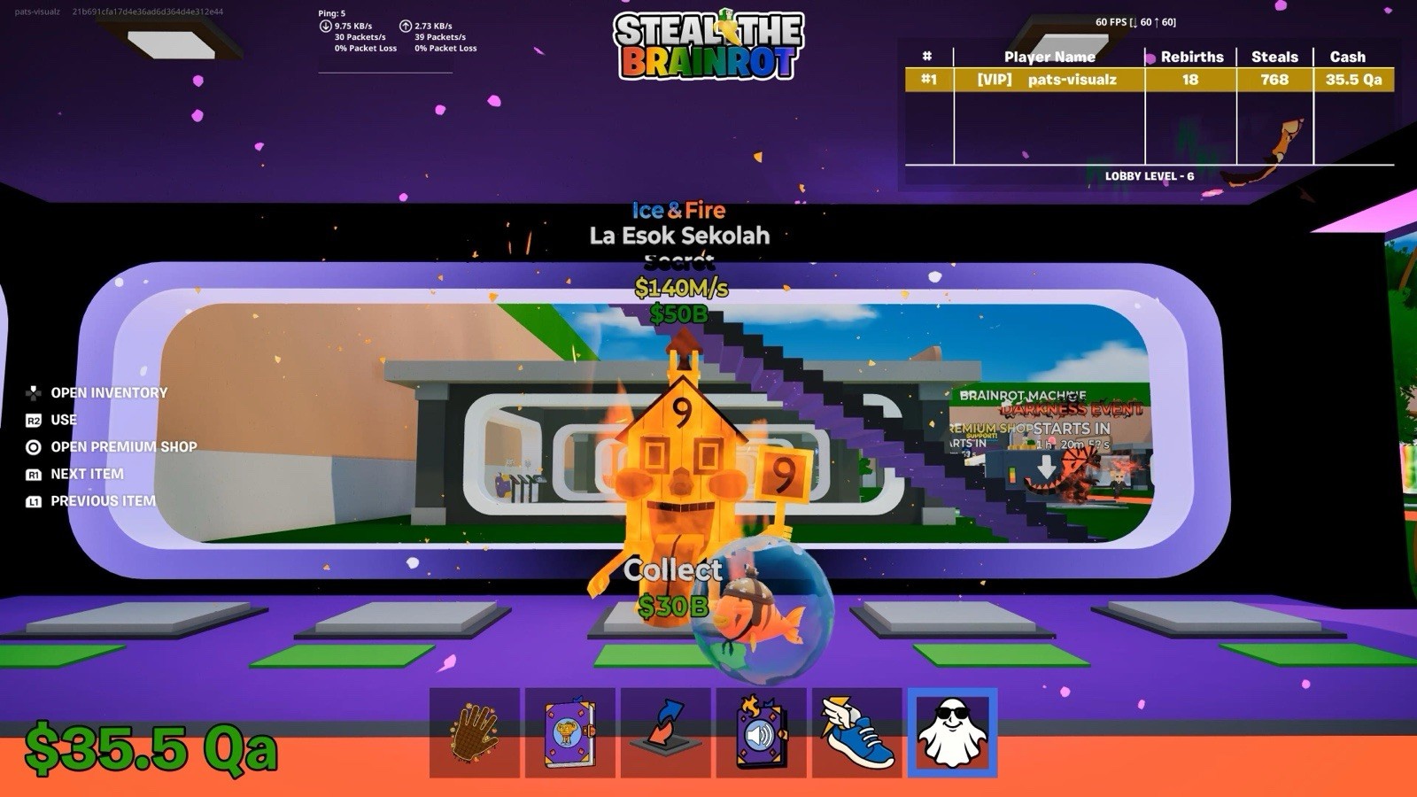 Steal The Brainrot Ice & Fire LA ESOK $140M/S