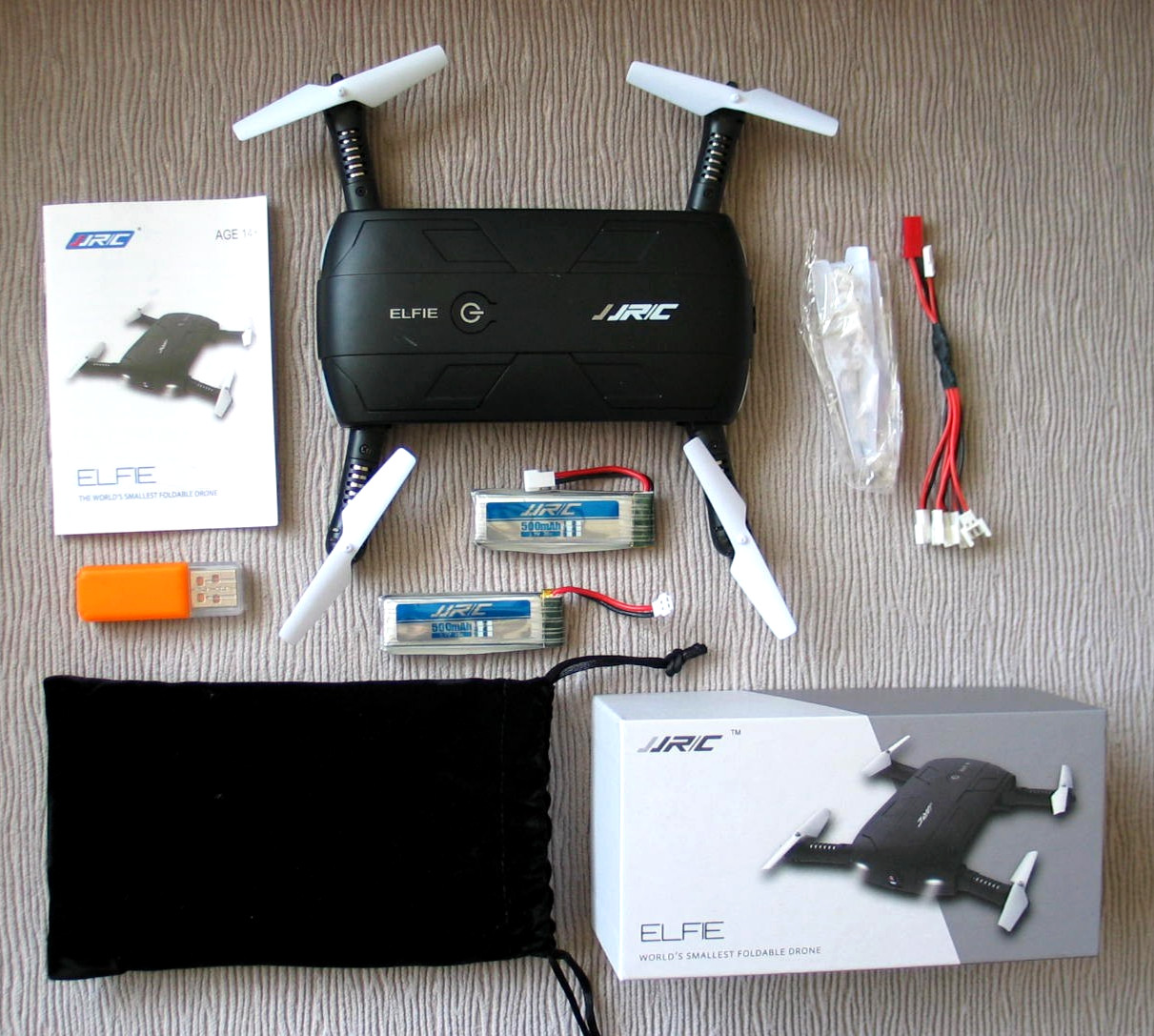 JJRC H37 Elfie Foldable Mini RC Selfie Drone, untested in open box