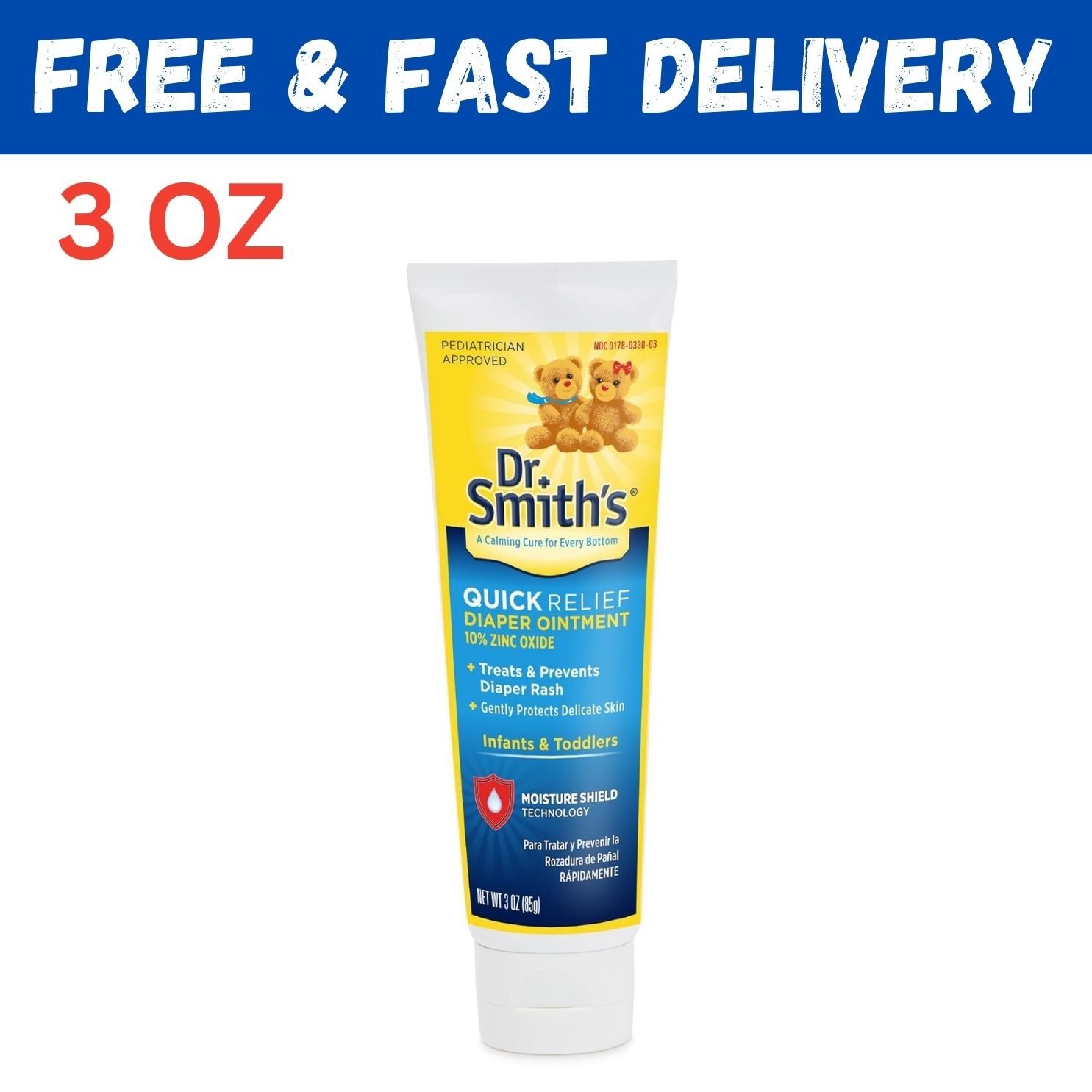 Dr Smith's Diaper Rash Ointment Quick Relief 3oz